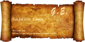 Gajdics Emma névjegykártya